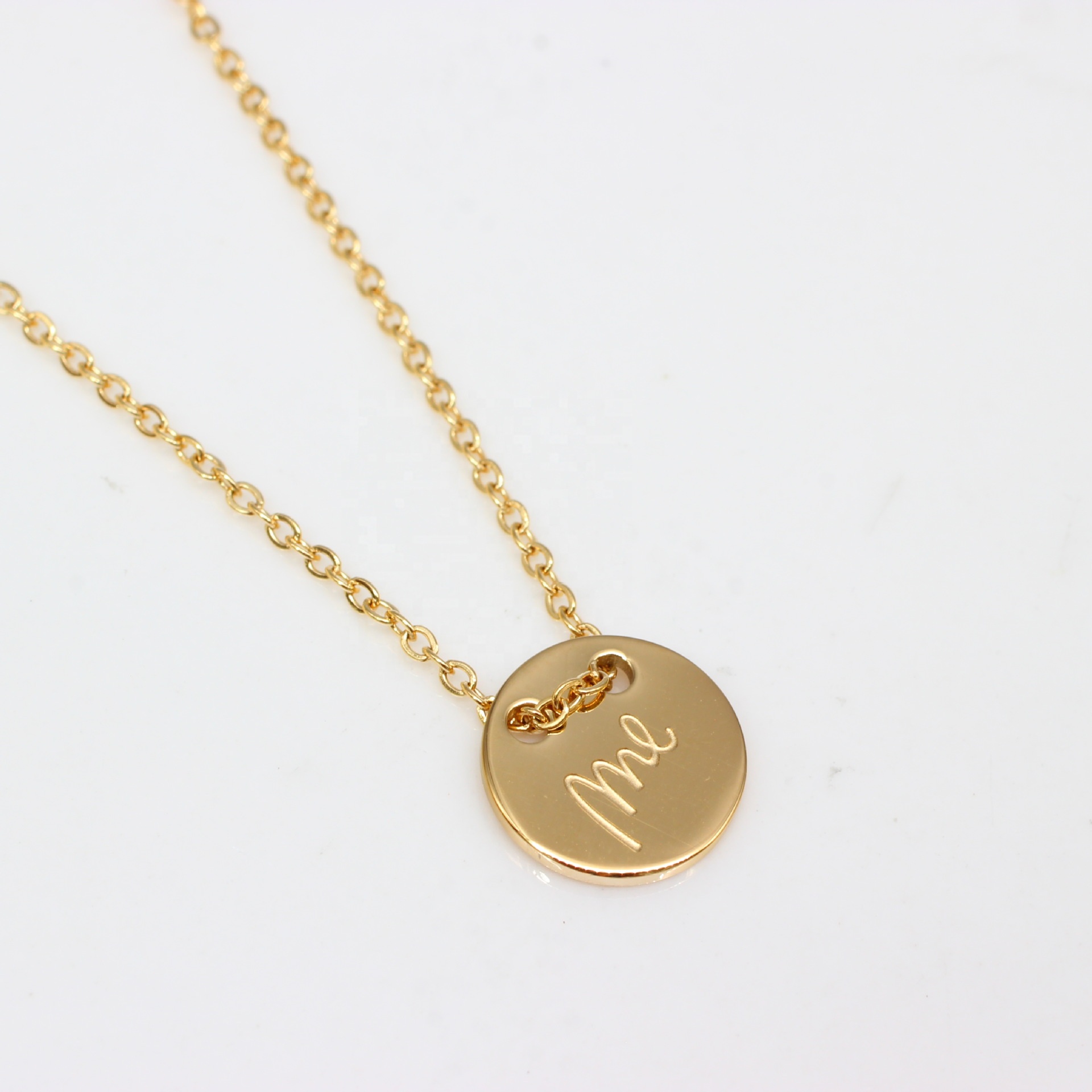 2021 Новые Модные женские ювелирные изделия 14K позолоченное Настоящее ME дизайн письмо me гравировка 316 ожерелье из нержавеющей стали