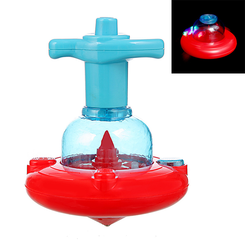 Plastic Kid Color Change LED Flashing Spinning Ball Music Toy Top