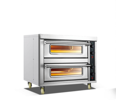 Hot Sale Commercial Pizza Bakery Bread Equipment Stainless Steel two Layer Stone Electric Oven