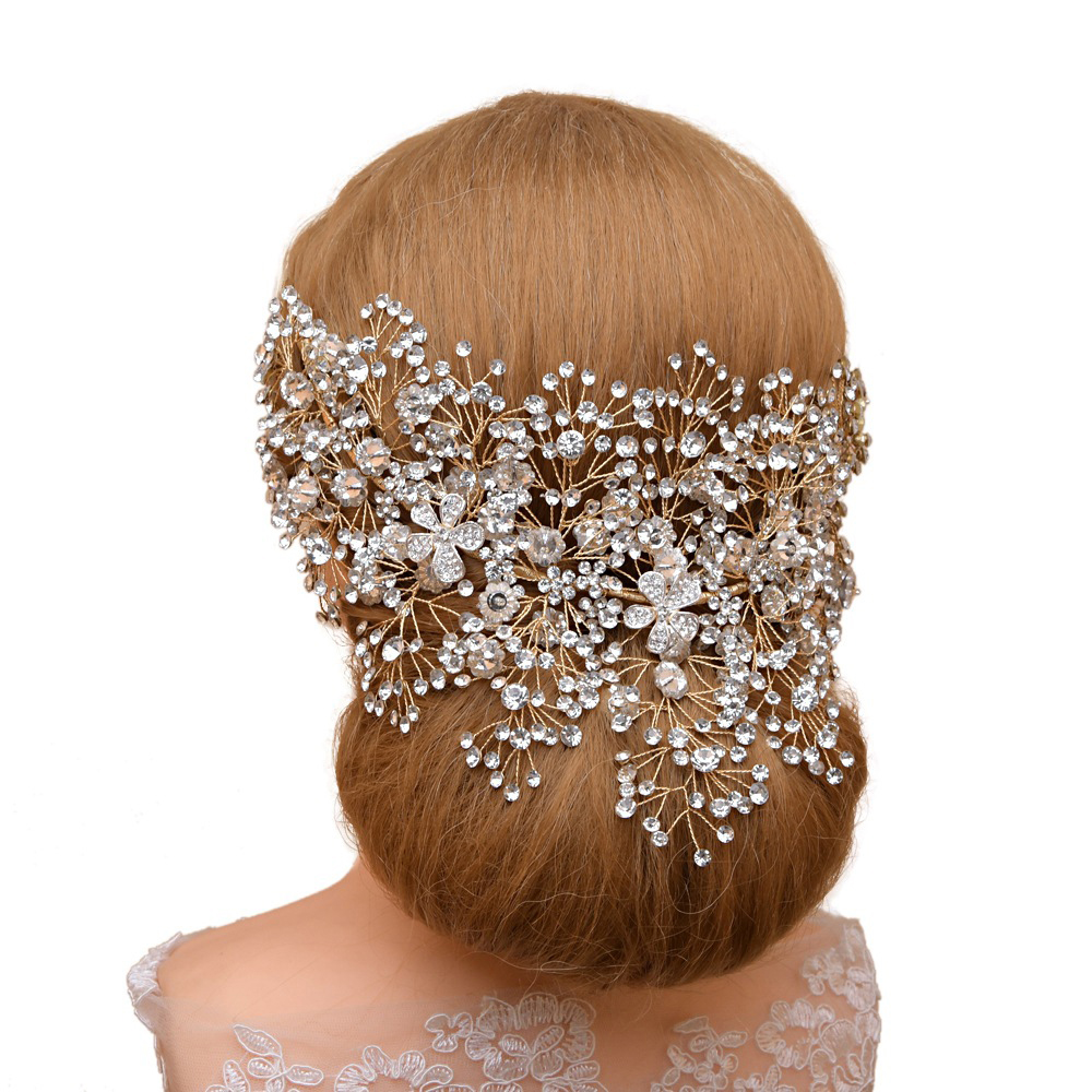 Gold Cz Miss World Wedding Head Tiaras And Crowns Zircon Bride Pageant Crowns For Queens Large Bridal Tiara Couronne Mariage