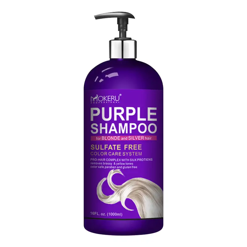 Oem private label bulk organic purple toning hair shampoo for blonde hair to Increase hair shine and eliminate brassy
