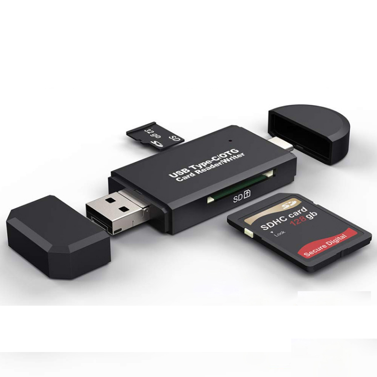 3 в 1 USB2.0 Type-C карты памяти SD кард-ридер адаптер OTG кард-ридер для мобильного телефона