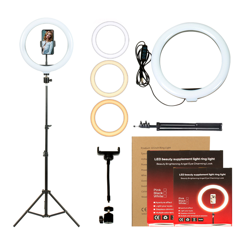 8 10 18 inch Tiktok Live Photography Dimmable Makeup Fill Circle Led Ring Light With Tripod Stand