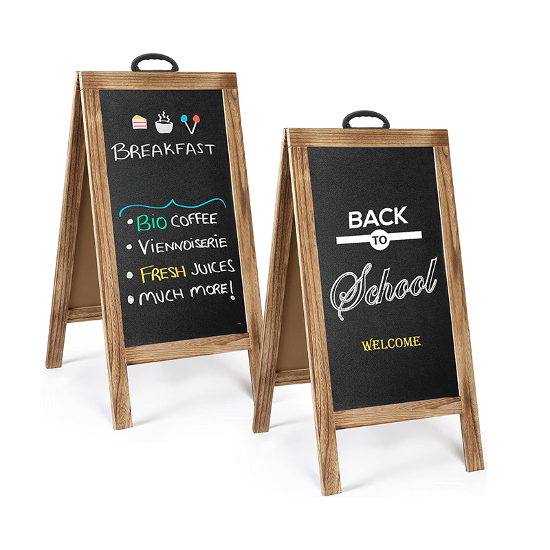 Hot Sales a Sandwich Board A-Frame Magnetic Wooden Chalk Board Easel Double Sided Free Standing Chalkboard