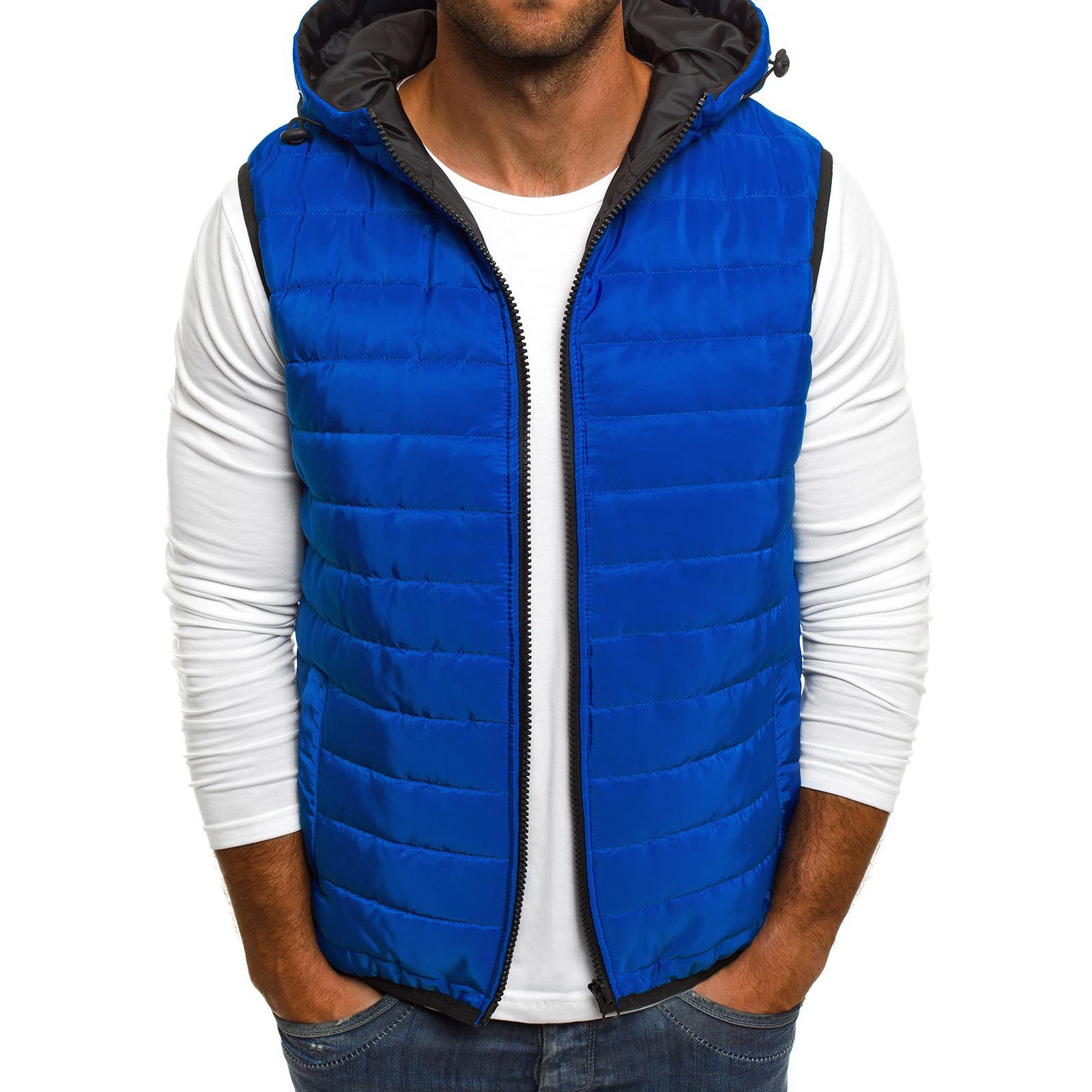 Winter sleeveless puffer jackets for men no sleeve puff vest utility puffer jacket vest men
