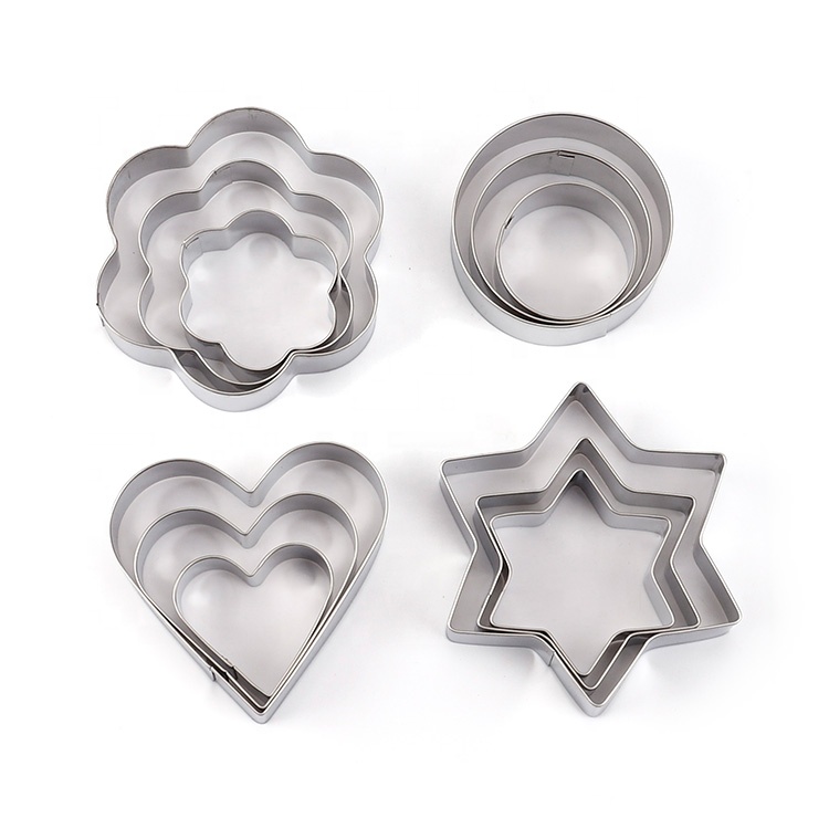 Food grade silver stainless steel funny heart cookie cutters mold for cakes biscuits