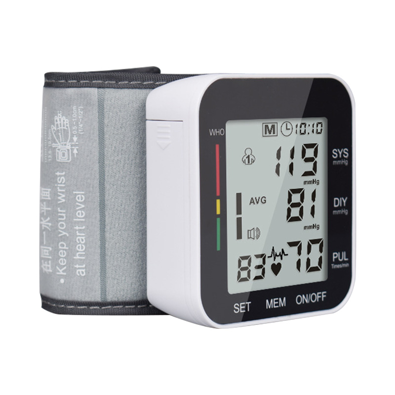 Digital wrist blood pressure monitor pulse rate heart beat rate meter device medical equipment tonometer bp sphygmomanometer
