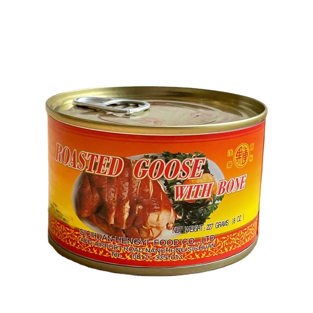 Сертификация Haccp ISO QS, консервированное блюдо, мясо гусиной птицы, горячая Распродажа, 227 г консервированного Жареного Гуся с костью