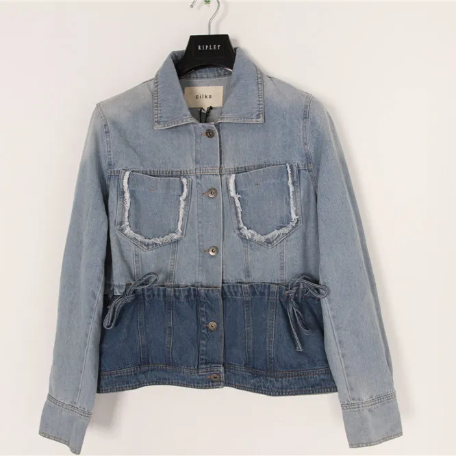 Stockpapa China good quality fashionable ladies casual denim jacket wholesale clothes for women
