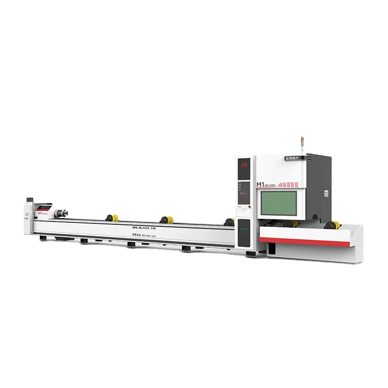 2 kw lazer cutter m1 6m rotary device automatic aluminium profiles square tube pipe cutters h-beams fiber laser cutting machine