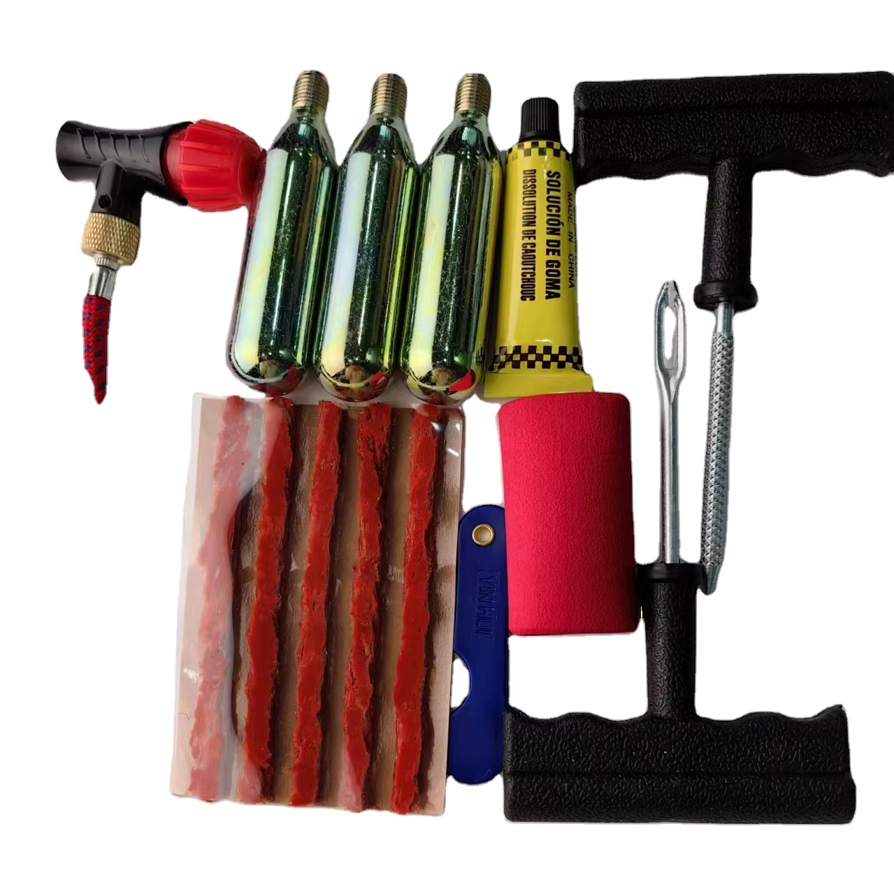 Wholesale Private Label Repair Tool for Tubeless Tires with CO2 Connector 16g co2 cartridge regulator With factory bestseller