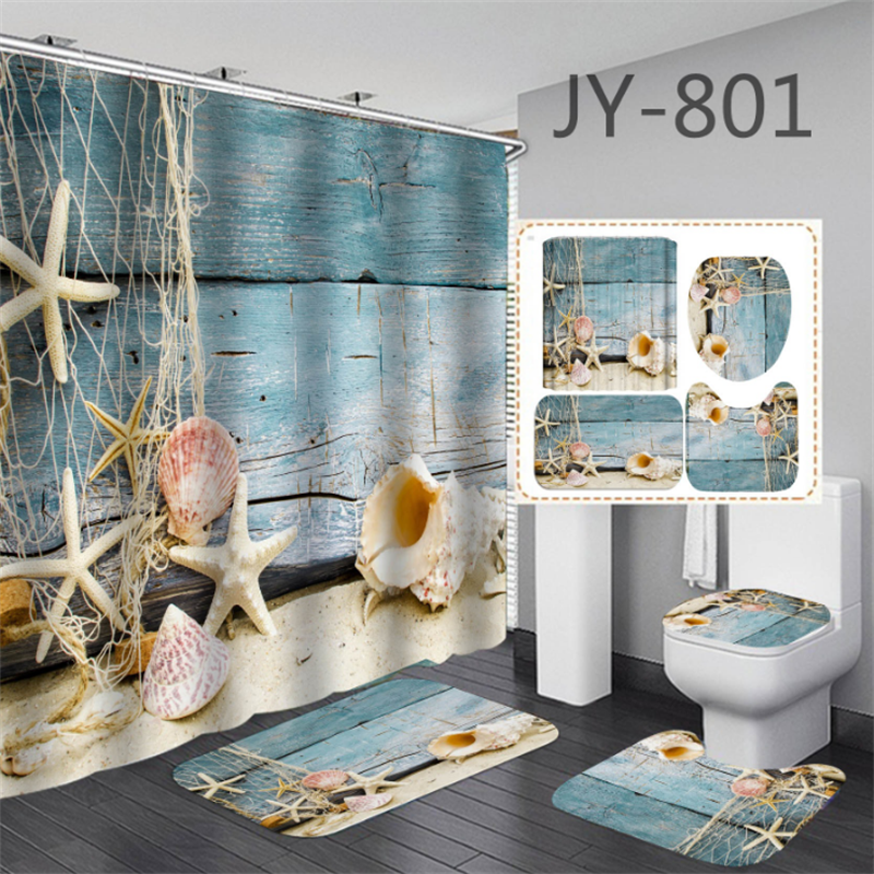 I @ home готовый Новый дизайн 3d модный занавес для ванной комнаты ocean blue