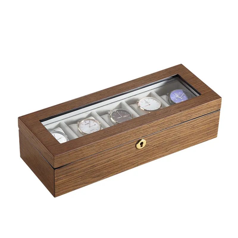 2020 Роскошная деревянная коробка для часов с принтом логотипа на заказ, 5 слотов, роскошные деревянные коробки для часов, Подарочные чехлы для мужчин