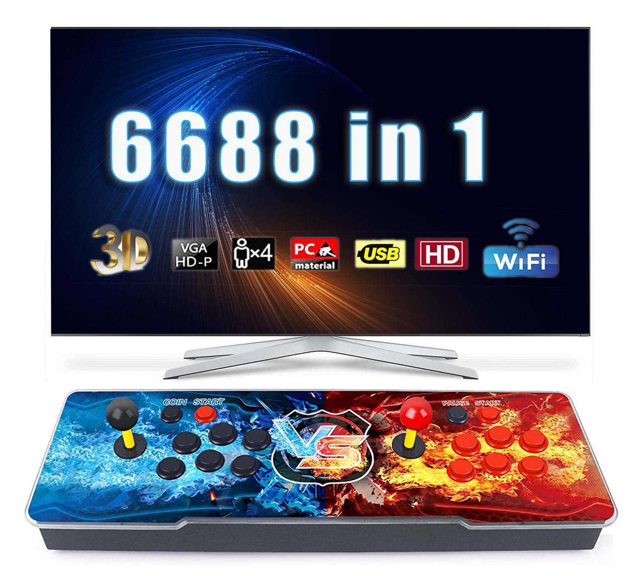2022 новый дизайн pandora 3d box HD 6688 в 1 Ретро аркадная игровая видеоигра pandora consol