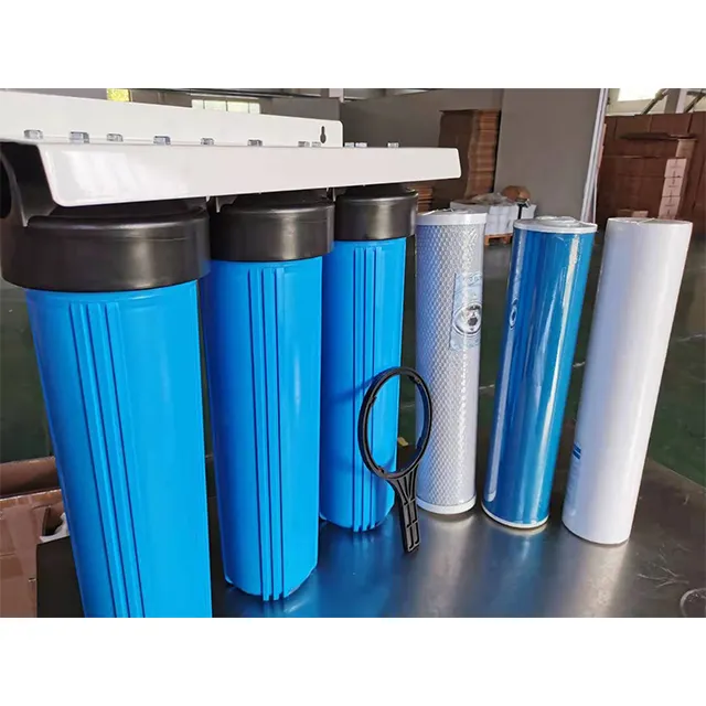Filter Water Cartridge 20inch UPVC 3 Stage Plastic Big Blue Cartridge Filters Housing For Water Treatment RO System