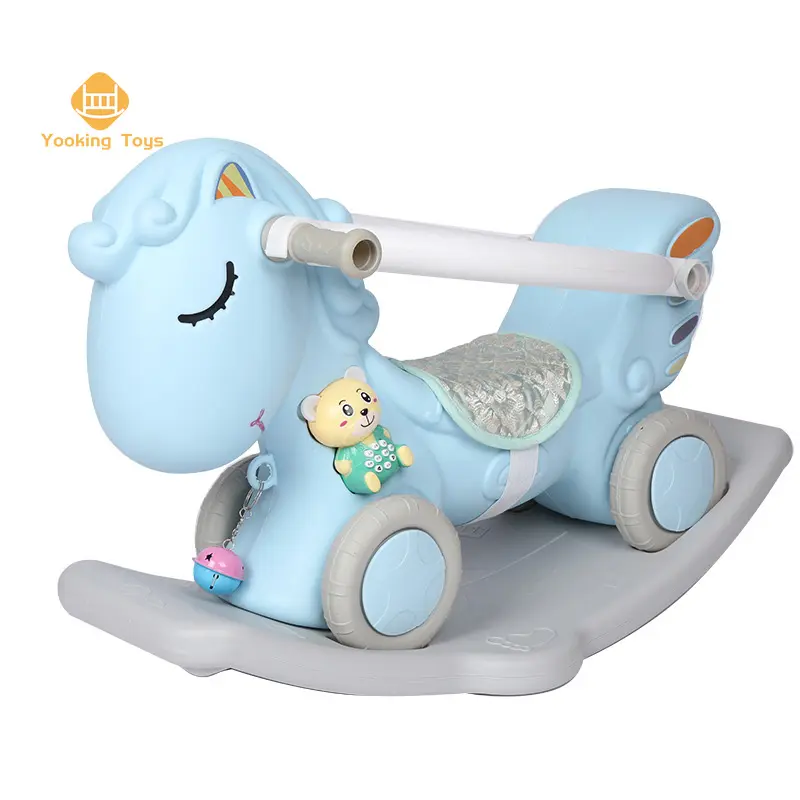 Blue Pink 2 In 1 Rocking Horse Christmas Ride On Toy
