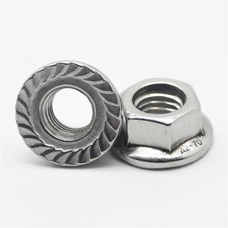 High quality Stainless steel 304 316 DIN6923 hex serrated flange nut M20