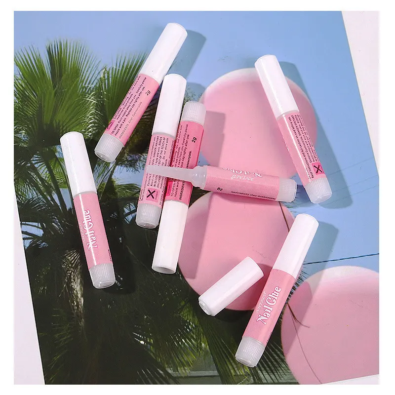 Лучшая цена, Акриловые искусственные накладные ногти, клей Mini Pink Bond 2 г, клей для ногтей, гель для ногтей оптом