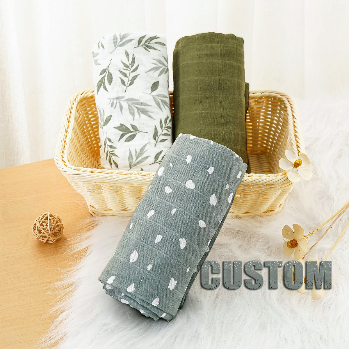 60*60 cm Soft Custom Designs Bamboo Cotton Burping Cloths Newborn throw blanket Baby Receiving Muslin Swaddle Blankets