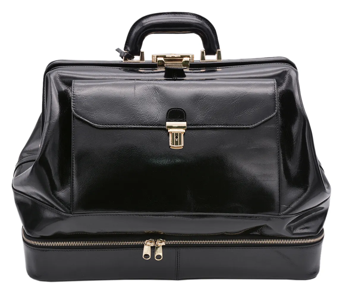 Professional High Quality Custom Black Vintage hand bag Large Capacity Satchel Medical Bag Designer Leather Doctor Bags For Men