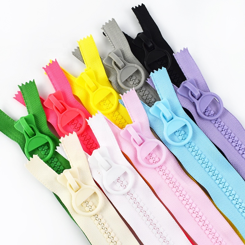 Meetee XP001 10# 25cm DIY Sewing Accessories Double Tail Resin Zipper Durable Smooth Custom Zipper Ring Zip Head Zipper