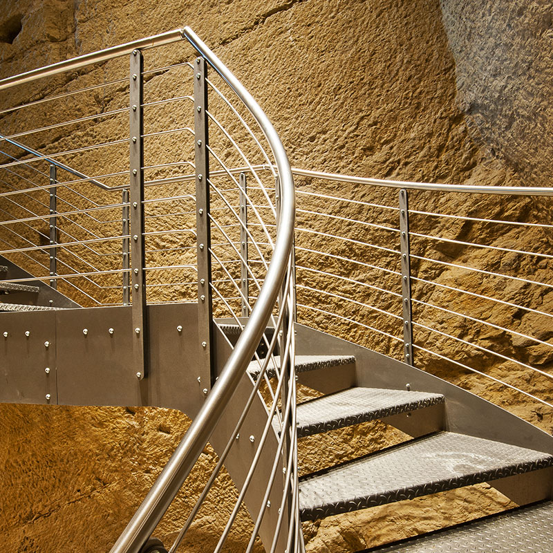 Outdoor 304 316 stair balcony deck stainless steel staircase tubular tube pipe handrail railing