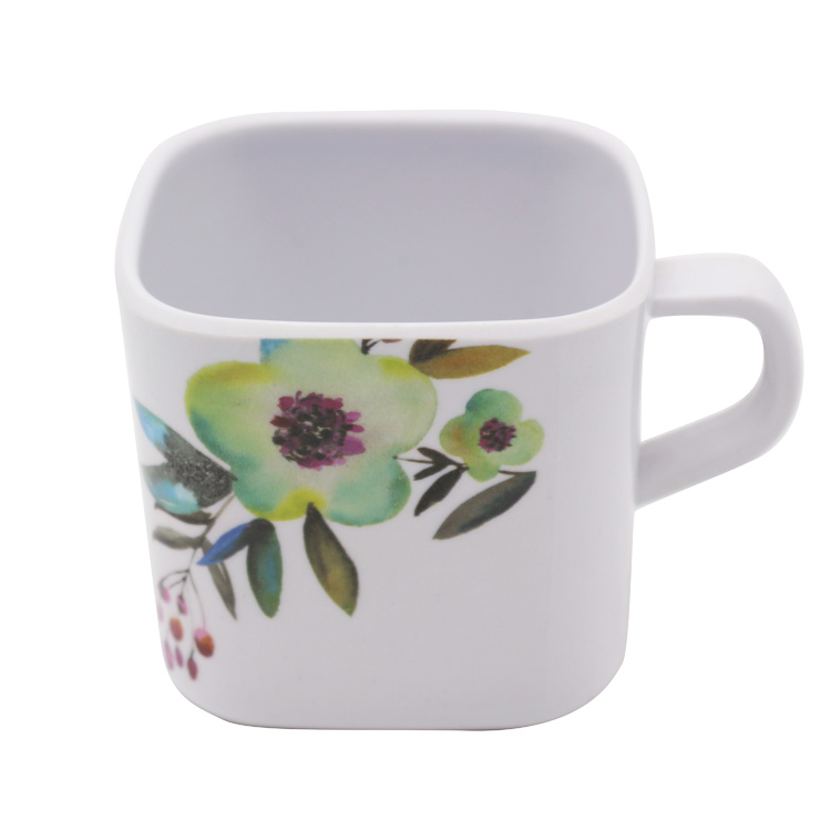 cheap wholesale coffee white plastic design melamine tea cup matt saucer set mug