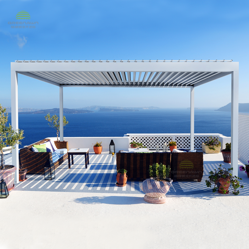 OEM Service Outdoor Pergola Waterproof Louver Roof System Garden Bioclimatic Aluminium Pergola
