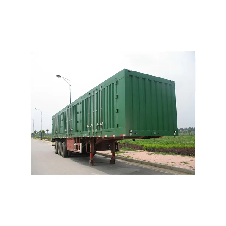 China factory low price high quality box cargo truck van semi trailer