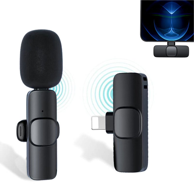 Lewinner Wireless Lavalier Microphone for iPhone For iPad Noise Reduction No APP No Bluetooth Needed