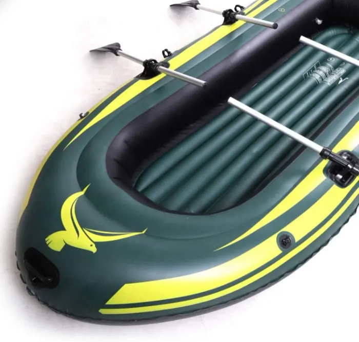 Upgraded thicken PVC inflatable kayak 1 2 3 persons fishing boat with aluminum oars cushion rope  repair kits  and hand air pump
