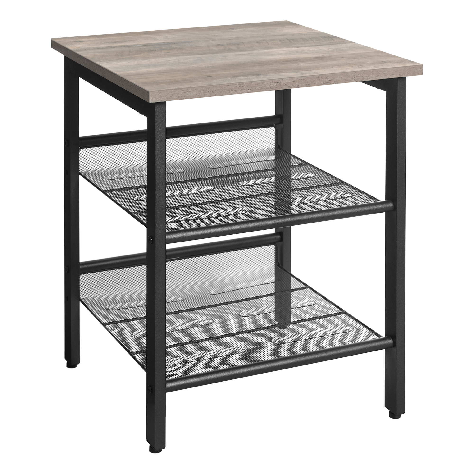 2 tier large multifunctional iron side table bedroom fancy caffe center furniture coffee side table wooden with storage