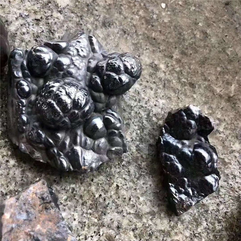 Whosale natural hematite iron ore black meteorite rock rough crystals stone for sale