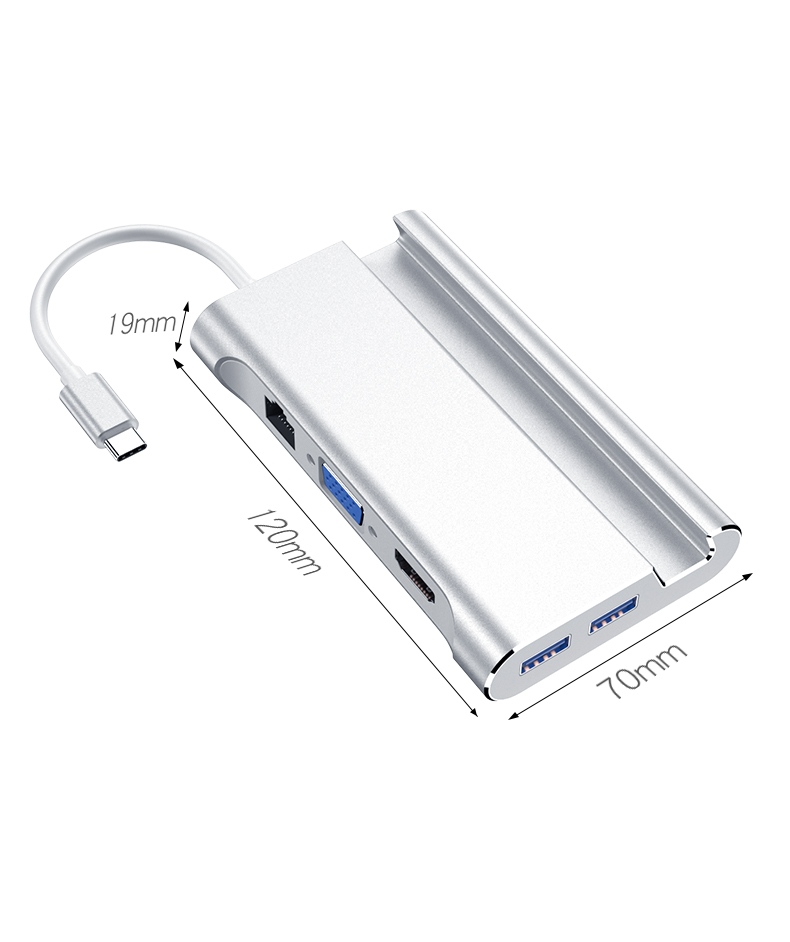 USB C концентратор USB Type-C разъем адаптера 4K HDMI дисплей 7 в 1 порт док-станция для ноутбука Macbook Чехол для телефона