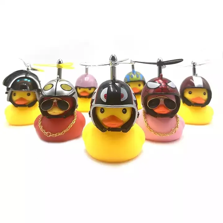 New Yellow Duck Bicycle Horns Bicycle Front Light For Kids Sport Outdoor Bike Decorations With Helmet