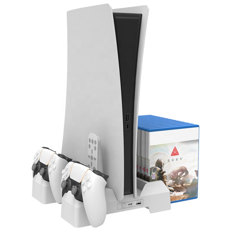 PS5 Multi-function Console Cooling Dual Sense Controllers Charger Fast Stand for Ps5 /PS5 Digital Edition