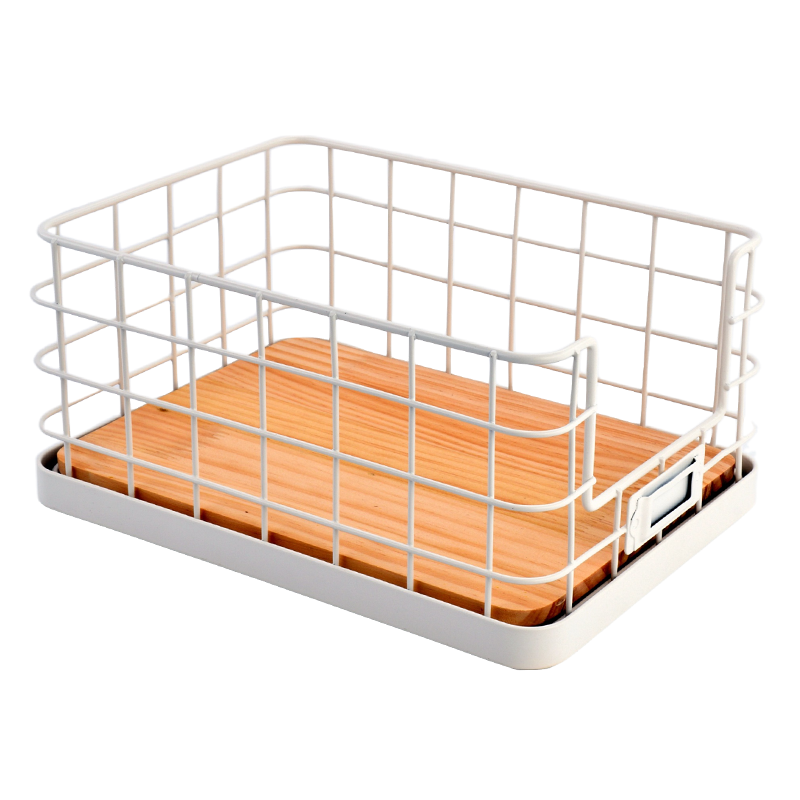 Modern Simple Style Household Metal Wire Stackable Dressing Table Storage Basket