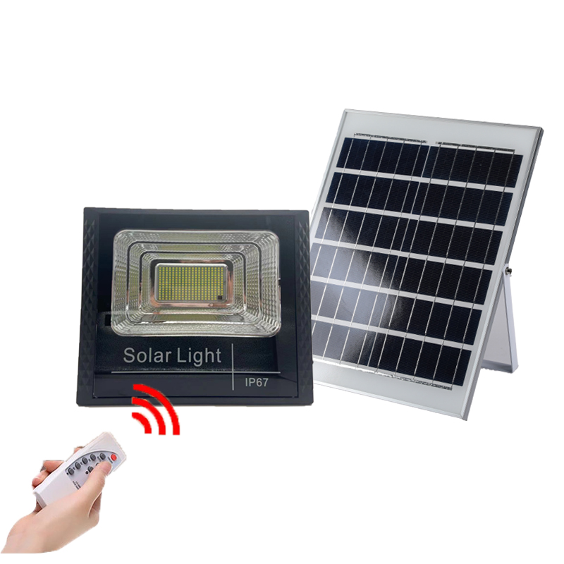Rechargeable slim shape landscaping outdoor control 100w 200w solar led flood light lamp