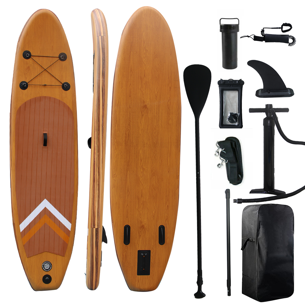 20121 YH/OEM New Design 1.6ft Wood Grain Inflateble StandUp Paddle Board Inflatable sup paddble board