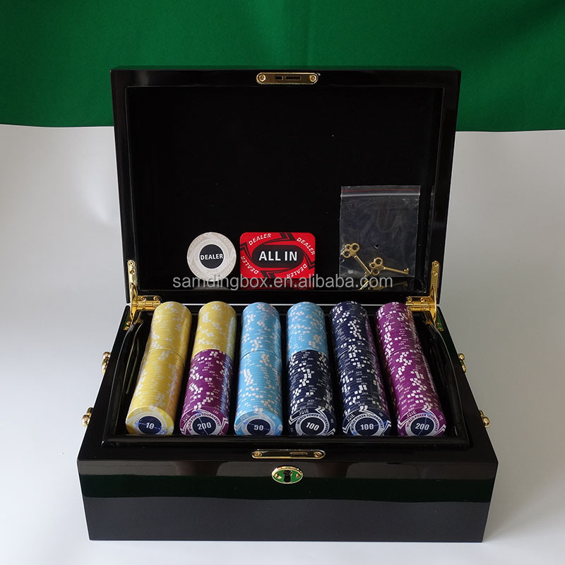 Samding-Premium Wooden Case Box с 5 Chips Tray, Poker Chips без Poker Chips, High Quality, 39 мм, 40 мм