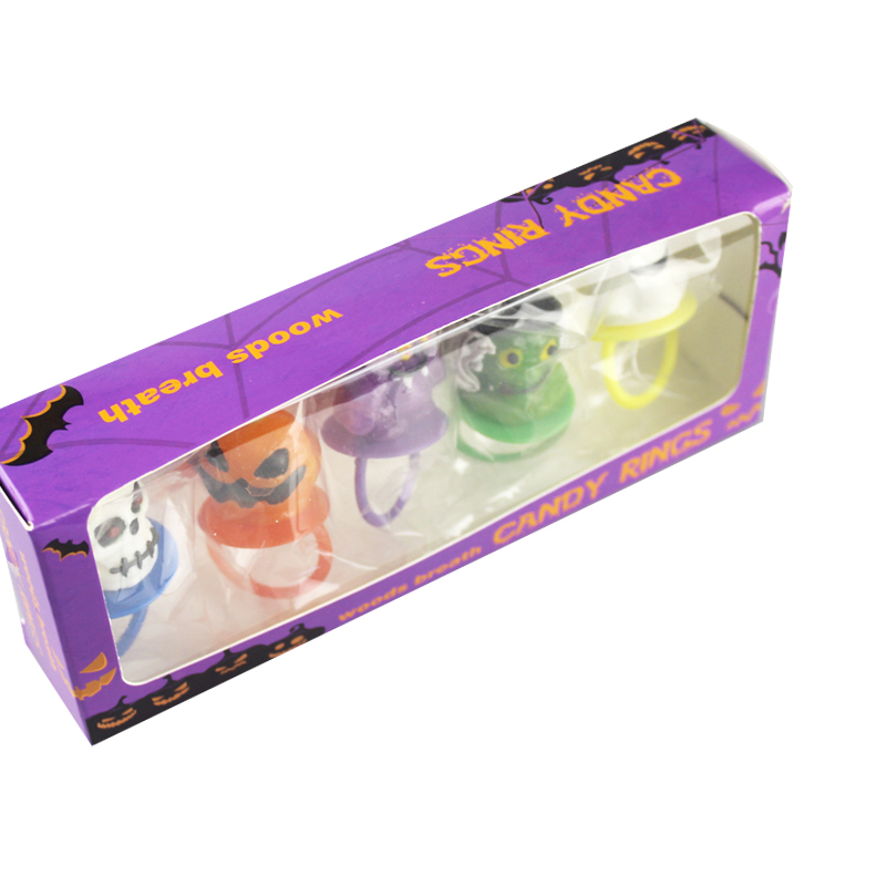 Ghost Skull Shaped Candy Halloween Fruit Flavor Hard Candy Ring Candy