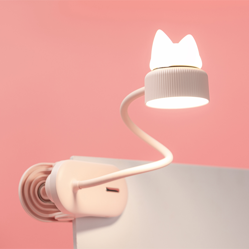 Cute Kids Night Light for Reading in Bed Kawaii clamp Light lamp USB Rechargeable Book Light for Reading in Bed at Night Cute ca