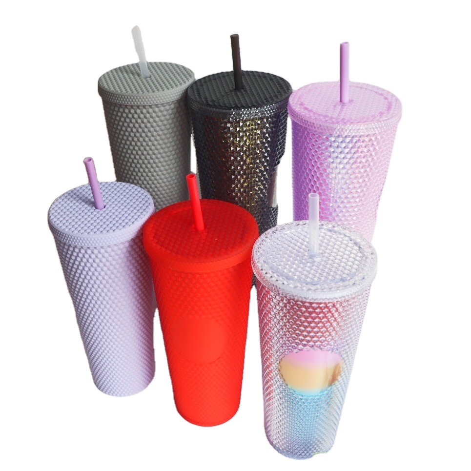 Taza custom sippy glitter straight double wall plastic drinking reusable sublimation sippy cups