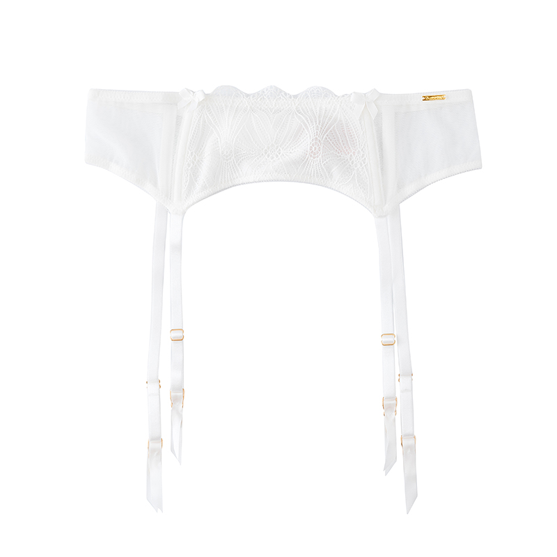 Wholesale Private Label Women High Waist Mesh Panties White Lace Plus Size Sexy Garter Belt