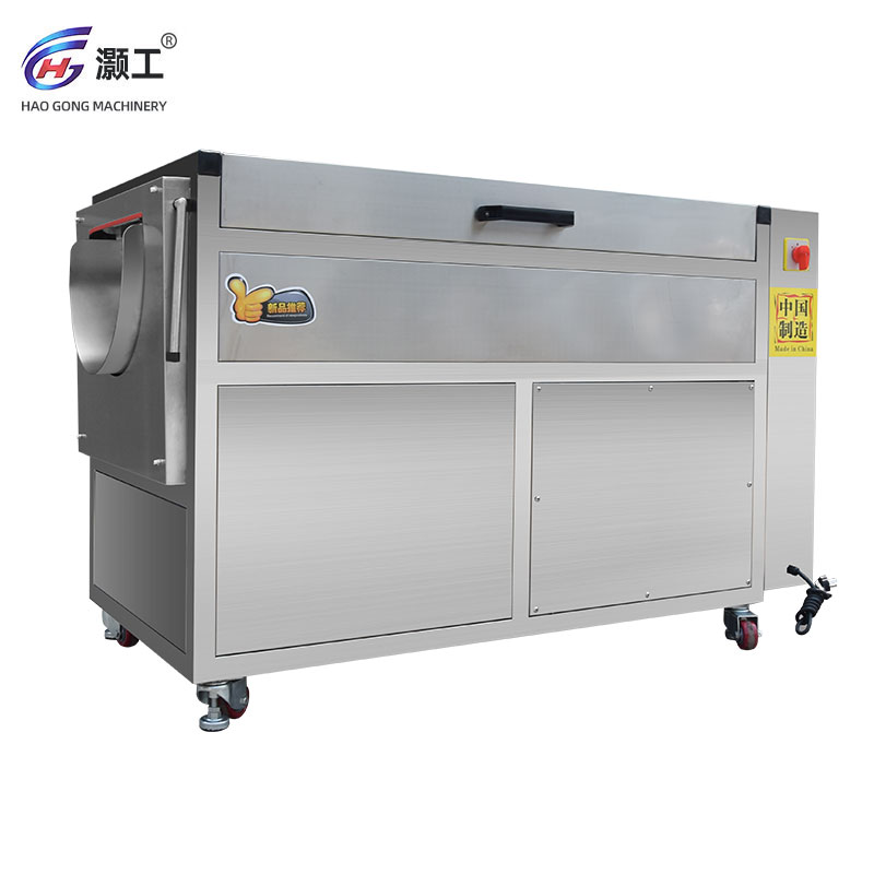 High performance easy to use automatic machine for removing ginger skin / potato washing peeling cutting machine