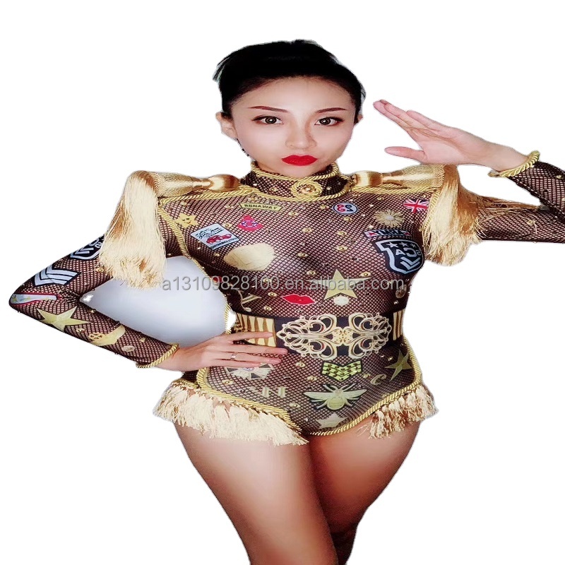 Bar singer ds female cosplay costume costume sexy badge uniform one-piece host performance costume road
