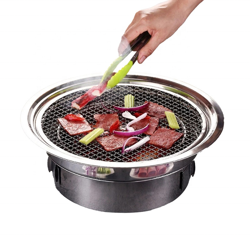 Commercial Round &outdoor portable stainless korean table charcoal stove grill
