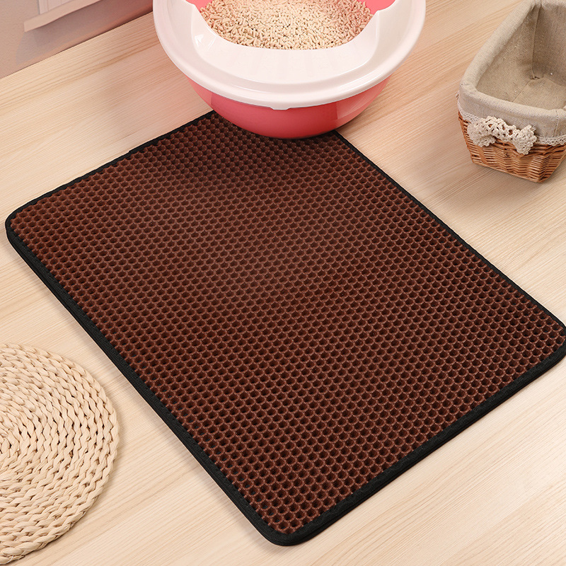 ECO friendly slip resistant cleaning pet cat litter mat double-layer cat litter mats