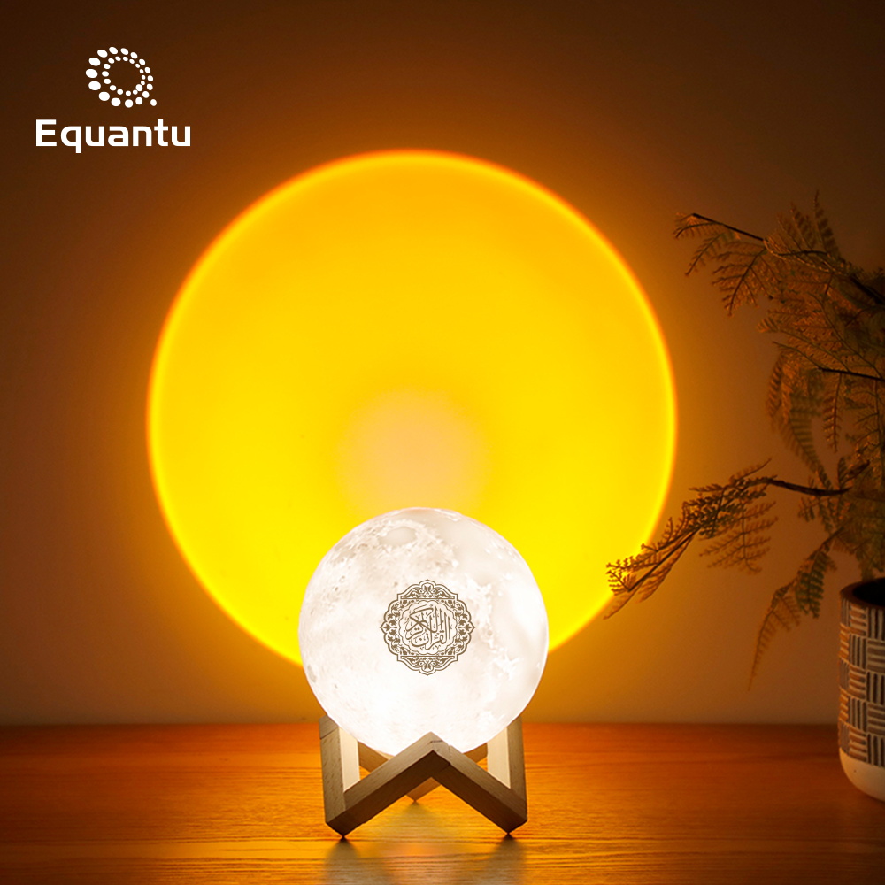 Проектор Equantu с новым дизайном, закат Корана, динамик, лампа проектора, умный Bluetooth динамик, проекционная лампа заката, mp3 проигрыватель Корана