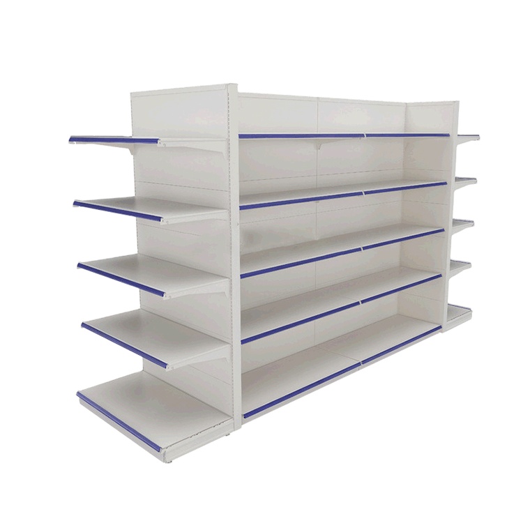 New type top sale supermarket single and double-sided back panel gondola shelves